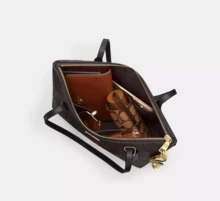 City Tote Bag In Signature Canvas Bags For Women Purses And Handbags For Women COACH Classic Leather Printed Tote Bag Casual Bag For Daily,Gift For Women - 黑色 - 查看 4
