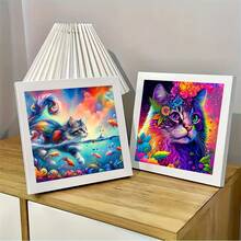 1PC 5D Diamond Painting Set, Randomly Selected From The Main Image, DIY 5D Mosaic Diamond Art, Handmade Diamond Embroidery Tool And Material Combination, Suitable For Adults/Beginners/Enthusiasts, Mural Decoration Gifts, Wall Decoration Gifts, Home Decoration, Frameless Art Canvas, Size 30x30 Cm/11.81x11.81 Inches, 40x40 Cm/15.74x15.74 Inches - No Frame - View 5