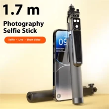 Gậy selfie không dây 1.7M mới năm 2026, chân đế gập gọn dành cho camera hành trình và điện thoại thông minh, giúp cân bằng và ổn định khi quay phim trực tiếp. - B16 - Xem 6