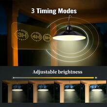 1pack Outdoor Solar-Powered Pendant Light, With Dimmable, Timer, Solar Powered Hanging Light For Barn, Garden, Patio, Garage, Wall-Mounted, Light Sensor, Garage Lighting, IP44 Automatic Sensor-Activated Lighting. - Chandelier - View 4