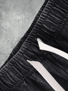 5-Pack Men's Washed Cotton Shorts – Soft, Breathable, Lightweight Casual Shorts With Relaxed Fit – Multiple Colors: Black, Gray, Coffee, Pink(Please Refer Carefully To The Size Chart Before Purchasing, As The Model Runs Large.) - 黑色+黑色+黑色+灰色+灰色 - 查看 5