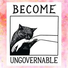 White Background Black Cat Biting, "BECOME UNGOVERNABLE" Dark Style Sticker With Rebellious And Wild Elegant - Waterproof Vinyl Sticker - Durable Matte Surface, Self-Adhesive Bumper Sticker, Suitable For Cars, Windows, Laptops, Trucks, Water Bottles - Multi-Functional Durable Design, Car Sticker - one-size - View 2