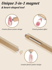 Bộ 2 món sơn móng tay gel hiệu ứng mắt mèo 4 trong 1 có nam châm + 1 dụng cụ tạo hình mắt mèo hình chữ Y, dụng cụ làm móng gel đa chức năng có nam châm, thích hợp cho việc chăm sóc móng tại nhà và salon. - Nhiều màu - Xem 2