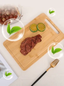 1 pièce Planche à découper en bambou - Planche à découper en bambou avec rainure d'écoulement, pour la viande, les légumes, l'extérieur, la cuisine, matériau en bambou naturel, accessoires de cuisine, le camping, les cadeaux de mariage, les cadeaux de Noël, les cadeaux pour les enseignants - Nude - Voir 11