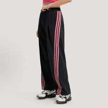 adidas Dance SEQ 3S BANANA PANT 舞動系列三條紋寬鬆運動香蕉褲扭扭褲休閒褲 女款 - 黑紅色 - 查看 3