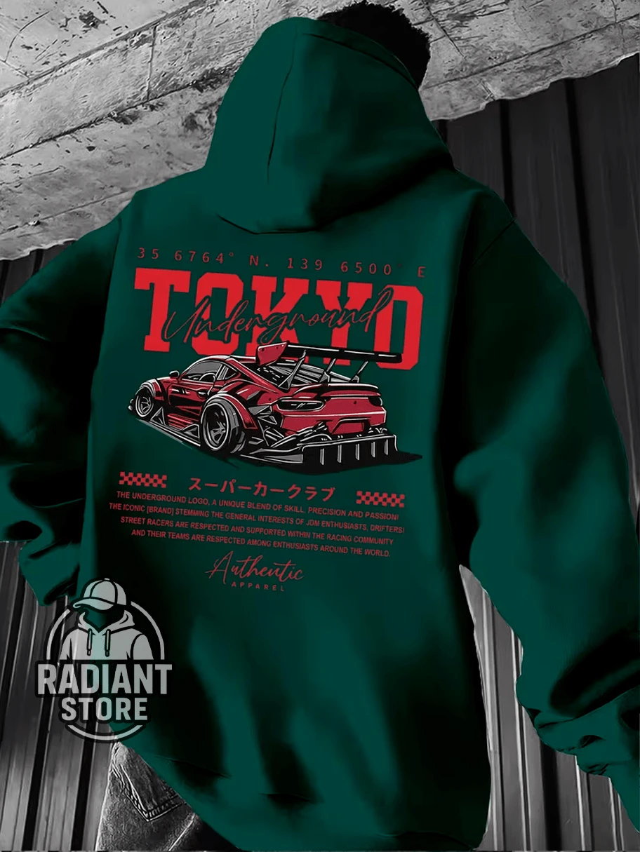 Comfortable Basic Sweatshirt For Everyday Wear Tokyo Cars Japan JDM Gear Art Streetwear Urban Culture Street Fashion Street Graffiti Tagging Skater Skateboarding Unisex Men's Women's Sweatshirt 50% Cotton 50% Polyester Top Premium Streetwear New Release Immediate Shipping Various Colors!! - 軍綠色 - 查看 1