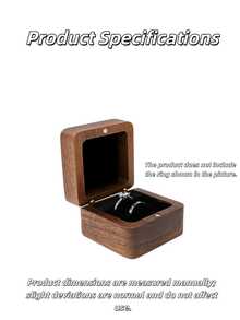 1pc Wooden Jewelry Box, Small Portable Travel Size Jewelry Storage Box For Rings, Earrings, Pendants, Mini Accessories - View 6