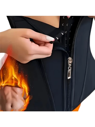 1 pièce Ceinture de maintien de la taille à double couche avec fermeture éclair pour femmes, gaine de taille post-partum pour la fitness, le yoga, l'entraînement