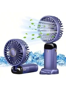 New Handheld Mini Fan, USB Portable With Digital Display, Quiet Desktop Fan For Student Dorm, Rechargeable Outdoor Fan, 3-In-1 Handheld/Neck Hanging/Desktop, 90° Foldable With Stand, 5 Wind Speeds, Suitable For Students, Office, Bedroom, Camping, Travel, Commencement, Congrats Grad, Portable Tools, Summer Essentials, Summer Portable - Multicolor - View 17