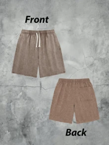 5-Pack Men's Washed Cotton Shorts – Soft, Breathable, Lightweight Casual Shorts With Relaxed Fit – Multiple Colors: Black, Gray, Coffee, Pink(Please Refer Carefully To The Size Chart Before Purchasing, As The Model Runs Large.) - đen + đen + đen + nâu + nâu - Xem 5