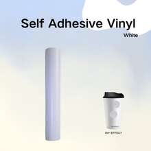 Vật liệu cuộn vinyl tự dính, phù hợp với tất cả các loại máy cắt, có thể dùng để làm nhãn dán trang trí, nhãn dán xe hơi, sổ lưu niệm, biển hiệu, bề mặt mờ. - A-Trắng - Xem 16