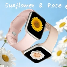 6条柔软硅胶防水替换表带，兼容 41mm、40mm、38mm、45mm、44mm、46mm、42mm、49mm，适用于 Ultra、SE、Series 10、9、8、7、6、5、4、3、2、1，男女皆宜。 - 黑色/仙人掌/星光/棕色/奶茶/煙紫 - 查看 6