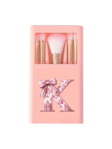 个性化A-Z字母化妆刷套装，带镜盒，5支粉色花朵蝴蝶结字母旅行化妆刷，便携式迷你化妆刷套装，内置镜子，适合日常化妆和旅行补妆，适合女性、青少年和美妆爱好者，是复活节、母亲节和送礼的完美之选，多功能，可用作旅行化妆套装、礼品套装和迷你化妆工具包。 - 彩色 - 查看 25