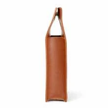 Porta Vinho 1 Garrafa Premium em Couro Sintético com Alça Resistente Presente Elegante Luxo - Caramelo - Visão 5