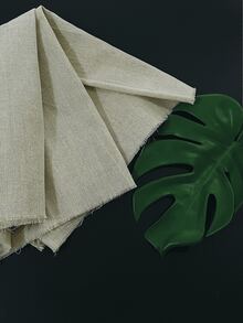 [Natural Linen] 1 Piece Of Natural Linen Fabric, 60 Inches Wide, 1 Yard Long, Linen, Burlap, Solid Color, Craft Accessory For Dining Table - Imitation Linen - View 6