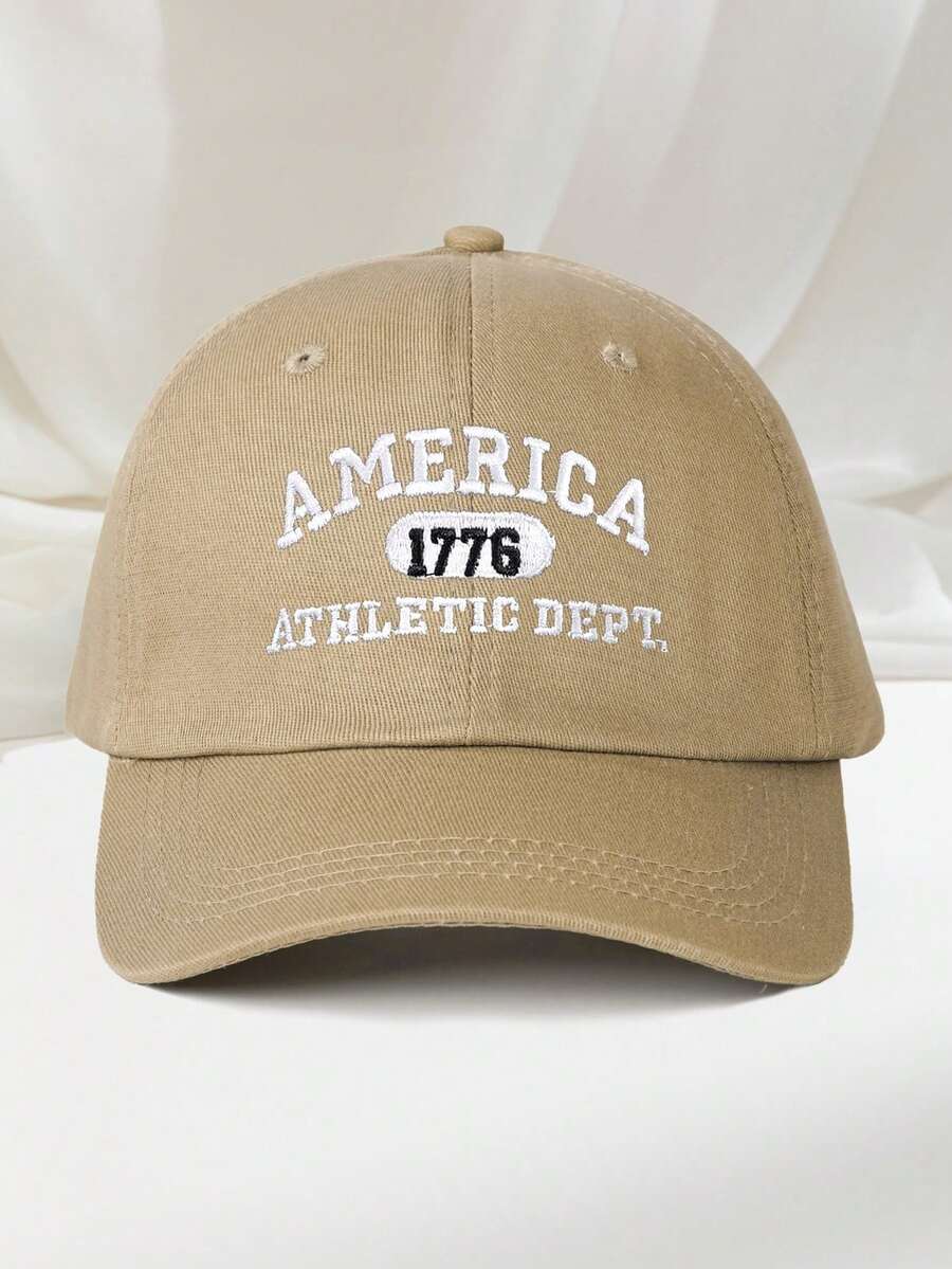 1 buah Topi Baseball Unisex Gaya Y2K Bordir "AMERICA ATHLETIC", Topi Pelindung Matahari untuk Aktivitas Luar Ruangan, Cocok untuk Olahraga, Perjalanan, Pemakaian Sehari-hari, Musim Panas, Pantai, Liburan - warna khaki yang dalam - View 1