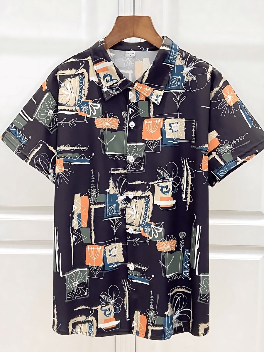 New Style Spring And Summer Men's Beach Hawaii Short Sleeve Flower ShirtApp - A508D-aL23569 - View 1