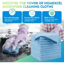 Blue Microfiber Cleaning Cloth, 12 Pack Cleaning Towels For Kitchen, Lint Free, Scratch-Free, Highly Absorbent, And Reusable Cleaning Rags For House, Window And Glass, Cars - Blue - View 6