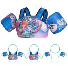 Disney Toddler Swim Vest, 3-In-1 Adjustable Toddler Floaties Kids 2-7 Years (22-66 Lbs), Detachable Pool Float & Arm Bands, Puddle Jumper Style For Pool, Beach, Swimming - Baby Blue - View 9