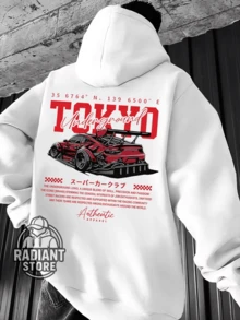 Comfortable Basic Sweatshirt For Everyday Wear Tokyo Cars Japan JDM Gear Art Streetwear Urban Culture Street Fashion Street Graffiti Tagging Skater Skateboarding Unisex Men's Women's Sweatshirt 50% Cotton 50% Polyester Top Premium Streetwear New Release Immediate Shipping Various Colors!! - 白色 - 查看 1