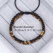 Vòng tay đính đá mắt hổ thủ công, trang sức bện kiểu Bohemian thân thiện với da, phù hợp cho cả nam và nữ đeo hàng ngày và làm quà tặng. - Nhiều màu - Xem 4