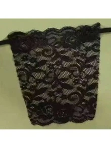 1 chiếc cổ áo giả ren hai lớp có thể tháo rời dành cho nữ. - màu đen - Xem 3