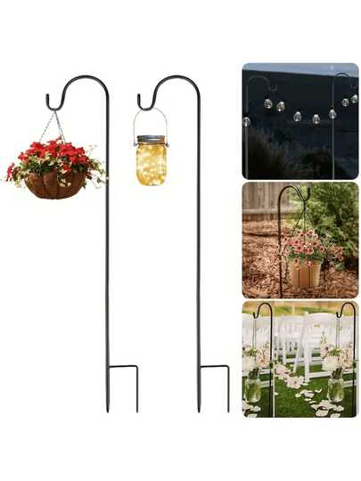 خطاف الراعي المضاد للصدأ احترافي، ذو هيكل من الصلب المقوى للاستقرار المثالي، مناسب لديكور الحفلات وإدارة الفناء. خطاف الراعي المضاد للصدأ عالي الجودة لتعليق كرات الزهور والأضواء الشمسية. خطاف الراعي المضاد للصدأ عالي تحمل الأحمال، قابل للتطبيق في الديكور الخارجي في المروج والمزارع والحدائق والمنازل وأرفف النباتات وما إلى ذلك.