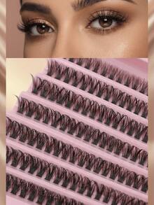 140 Cụm Mi Giả 50D Tự Làm Mi Giả Tự Nhiên, Mi Mềm Mịn, Mi Nối 9-16mm D Cong Mềm Mịn - Xem 1
