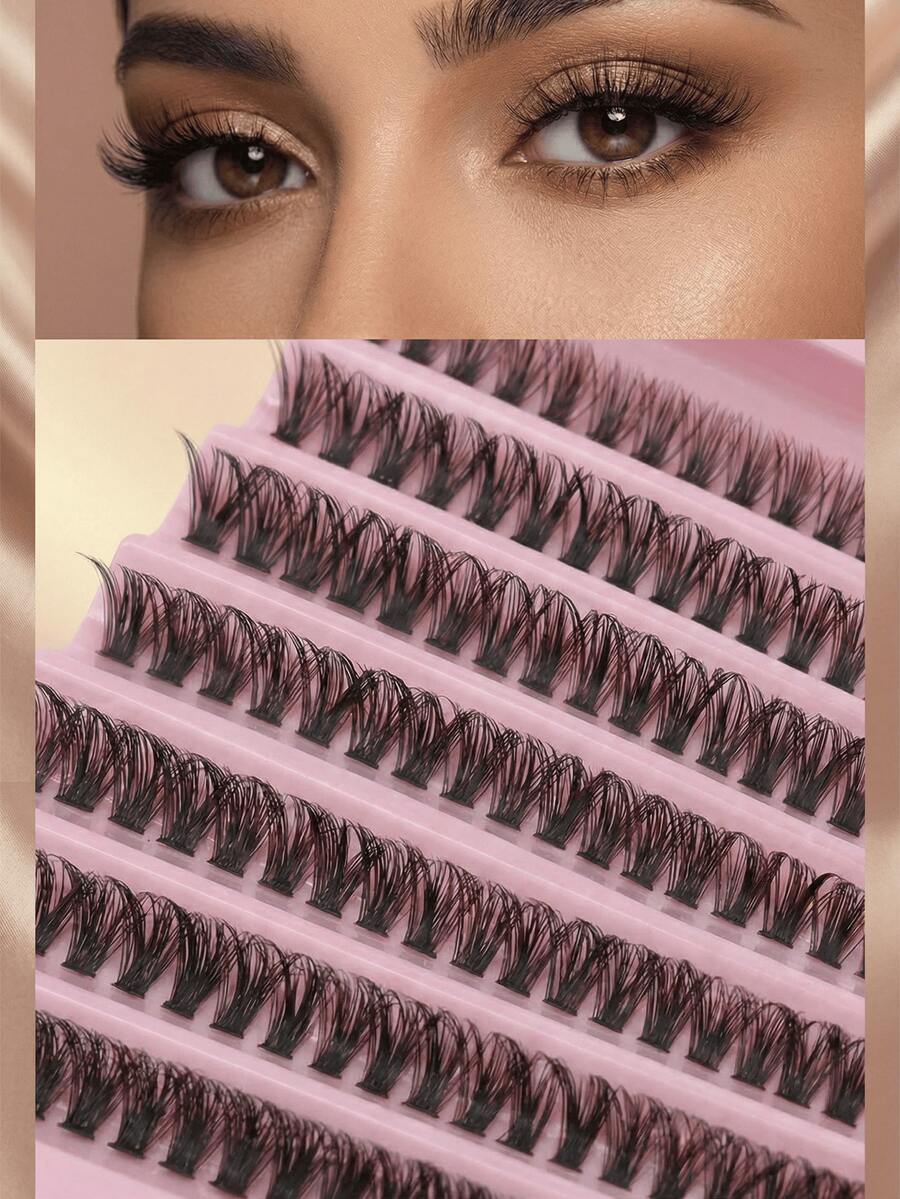 140 Cụm Mi Giả 50D Tự Làm Mi Giả Tự Nhiên, Mi Mềm Mịn, Mi Nối 9-16mm D Cong Mềm Mịn - Xem 1