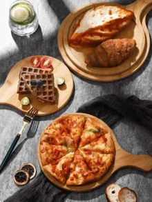 1 chiếc thớt tre cao cấp, thớt tròn gia dụng sáng tạo, đĩa đựng trái cây, khay đựng bít tết, đĩa đựng pizza, phụ kiện ăn uống trang nhã. - Nhiều thông số kỹ thuật - Xem 11