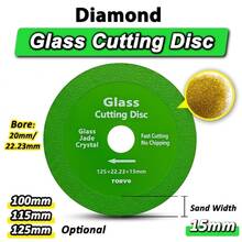 100mm/115mm/125mm Diamond Saw Blade, Suitable For Angle Grinder Glass Cutting Disc, Achieve Smooth Cutting Of Glass, Jade, Crystal And Ceramic, Precise And Burr-Free. - Diamond Glass Cutting Disc - View 2