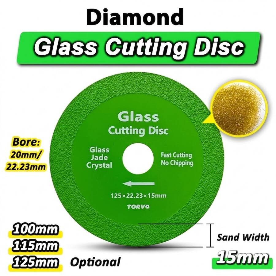 100mm/115mm/125mm Diamond Saw Blade, Suitable For Angle Grinder Glass Cutting Disc, Achieve Smooth Cutting Of Glass, Jade, Crystal And Ceramic, Precise And Burr-Free.