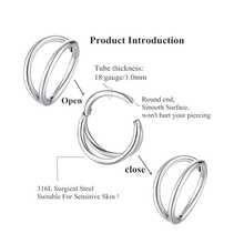 Khuyên mũi, khuyên tròn, khuyên vách ngăn mũi, trang sức xỏ khuyên tai vành tai, khuyên tai sụn cho nữ và nam, trang sức xỏ khuyên xoắn ốc, khuyên tai sụn vành tai, khuyên tai sụn vành tai, thép không gỉ, vàng, bạc, cỡ 16G, 18G, 20G - Nhiều màu - Xem 2