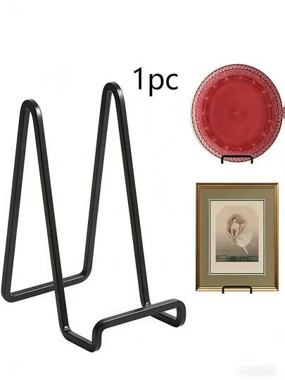 1pc Black Desktop Display Stand - Display Board Holder - Desktop Photo Frame Stand, Suitable For Displaying Photos, Frames, Books, Decorative Boards And Plaques, Applicable For Home, Office, Store And Various Decor Environments