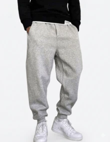 Men's Sweatpants, Winter Fashion, Cold Weather - 男士灰色運動褲 - 查看 2