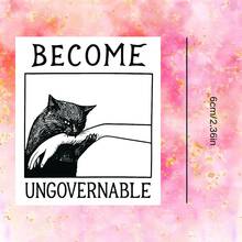 White Background Black Cat Biting, "BECOME UNGOVERNABLE" Dark Style Sticker With Rebellious And Wild Elegant - Waterproof Vinyl Sticker - Durable Matte Surface, Self-Adhesive Bumper Sticker, Suitable For Cars, Windows, Laptops, Trucks, Water Bottles - Multi-Functional Durable Design, Car Sticker - one-size - View 3