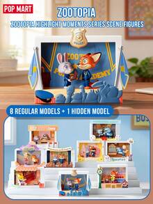 POP MART Zootopia Highlight Moment Series Blind Box Scene Sets - 8 Regular + 1 Hidden Best Partner, Disney Movie Iconic Scenes Diorama Featuring Conferring Honors Pawpsicle Successful Performance Boxing Match High Quality Service Shining Star Fulfilling Day Master Of Disguise, 2.76-3.35in Scene Box With 0.69-1.71in Moveable Characters, PVC/ABS Interactive Slider & Dial Mechanics, Exquisite Miniature Environment Collectible Figurines, Perfect For Zootopia Disney Fans Blind Box Collectors Animation Lovers Gift Seekers - Multicolor - View 2