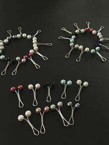 1 pieza Broche de perla, accesorio de bufanda con forma de lágrima, broche de clip de bufanda minimalista versátil con baño electrolítico multicolor, color aleatorio - Clip de fijación - Ver 7