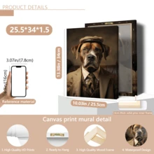 1pc Vintage Wall Art Poster, Vintage Dog Hat Suit Couch Brown, Retro Animal Themed Poster, Framed Or Unframed, Room Decor, Home Decor, Ideal Housewarming Gift, College Dorm Apartment Decor, Gifts For Wall Decoration In Hotel, Home, Living Room, Bedroom, Bathroom And Office - A - View 19
