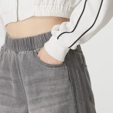 adidas 三葉草 牛仔純色百搭速乾運動長褲 女裝 - 淺麻灰 - 查看 4