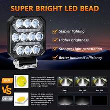 1 đèn làm việc vuông 4 inch, công suất cao 180W, đèn pha trước xe địa hình 180000LM, đèn LED lái xe ô tô 30V. - Đèn làm việc DRL - Xem 2