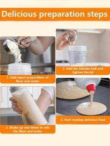 [Delivery Within 2-7 Days In The United States]1PC Pancake Batter Dispenser With Whisk Ball & Stand Base - Easy To Operate, User-Friendly, Time-Saving, Durable, Large Capacity, Easy To Clean, Detachable Base, No-Mess Batter Mixer Dispenser, Versatile For Pancakes, Crepes, Waffles, Muffins, Qatayef, Cupcakes & More, Effortless Batter Distribution For Uniform Shapes & Sizes, Suitable For Home Kitchen, Breakfast Prep, Baking Parties, Family Brunch & Holiday Gatherings, Sturdy Construction For Long-Lasting Performance, Hassle-Free Cleaning & Storage With Detachable Components, Ideal For Home Bakers, Cooking Enthusiasts, Breakfast Lovers, Busy Parents & Party Planners, Perfect Gift For Housewarming, Mother's Day, Birthday & Baking Fans, Streamlines Baking Process & Reduces Kitchen Clutter, Compatible With Various Batter Types, Compact Design Fits Any Countertop, Must-Have Baking Accessory For Effortless & Fun Cooking Experience,Baking Supplies,Kitchen Items,Kitchen Gadgets(White) - Multicolor - View 8