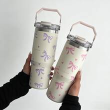BENNY Bình giữ nhiệt bằng thép không gỉ 30oz có tay cầm, nắp kép (ống hút & nắp uống), thiết kế nơ, cách nhiệt chân không, giữ nóng 12 giờ, giữ lạnh 24 giờ, chống rò rỉ | Quà tặng Eid, Quà tặng đặc biệt Ramadan, Quà tặng tựu trường, Quà Giáng sinh cho phái nữ, Phụ nữ, Thiếu nữ - nhiều màu - Xem 8