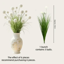 White Flower Artificial Grass Ball - Elegant Pure White Spherical Floral Bouquet, Suitable For Home Decor, Garden And Seasonal Arrangements - Fake Plastic Stems, Easy Maintenance, Indoor/Outdoor Use, Ideal - White - View 11