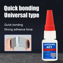 Keo dán khô nhanh LOOLIFL 401, 1-10 miếng, 10ml. Keo dán công nghiệp siêu bền, trong suốt và tan trong nước, có thể đánh bóng và sơn, tăng gấp đôi độ bám dính cho nhựa, kim loại, cao su, gốm sứ và bảo trì công nghiệp. - 10ml-401 - Xem 5