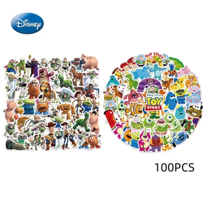  100 piezas Paquete de pegatinas con licencia de Disney Toy Story, divertidas pegatinas DIY adecuadas para teléfono, equipaje, planificador