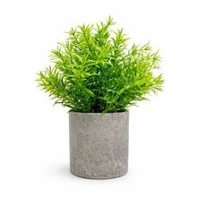 1株人造迷迭香，配纸浆花盆，自然风格设计，适合家居、办公室和桌面装饰，清新优雅。 - 彩色 - 查看 1