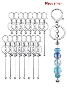 30pcs/Set Colorful Metal Beaded Keychain Strips, DIY Multi-Color Keychain Strips Keychain Accessories, DIY Craft Jewelry Making Supplies Assorted Set - (Chain Terms) Package - View 16