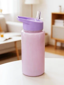 可客製化姓名 500ml 兒童水壺附可愛吸管杯，適合女童與男童的開學/畢業最佳禮物，戶外運動水壺，校園學生卡通杯，返校季 - 彩色 - 查看 11