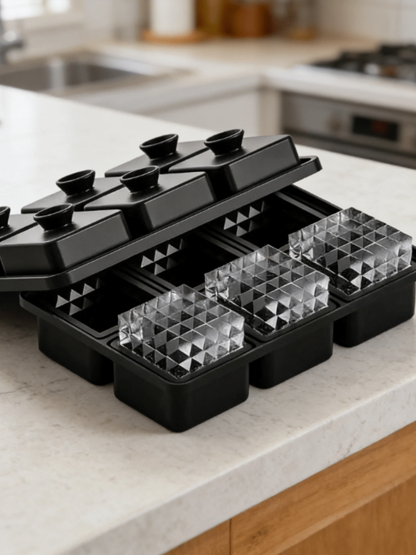 1 khay làm đá viên silicon 6 ngăn, có thể tái sử dụng, dùng làm đá viên, kem, khuôn đá viên tròn, khuôn đá viên vuông, dụng cụ nhà bếp, khuôn đá viên gia đình, lý tưởng cho các loại đồ uống mùa hè. - Nhiều màu - Xem 1